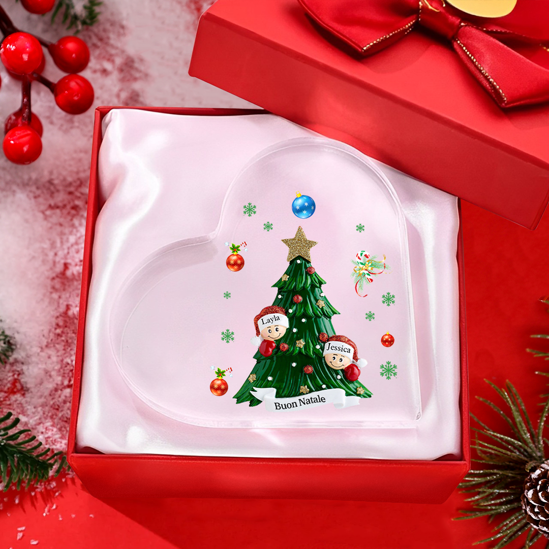 Decorazione Natalizia in Acrilico Personalizzata – Casa di Famiglia con 2 Nomi e Testo Personalizzati, Regalo di Natale per la Famiglia | Jessemade