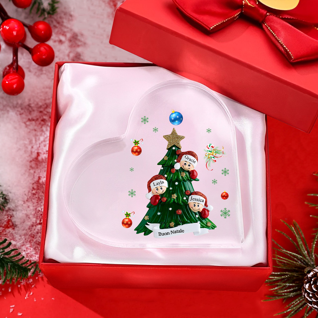 Decorazione Natalizia in Acrilico Personalizzata – Casa di Famiglia con 3 Nomi e Testo Personalizzati, Regalo di Natale per la Famiglia | Jessemade
