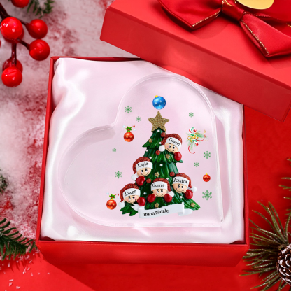 Decorazione Natalizia in Acrilico Personalizzata – Casa di Famiglia con 5 Nomi e Testo Personalizzati, Regalo di Natale per la Famiglia | Jessemade