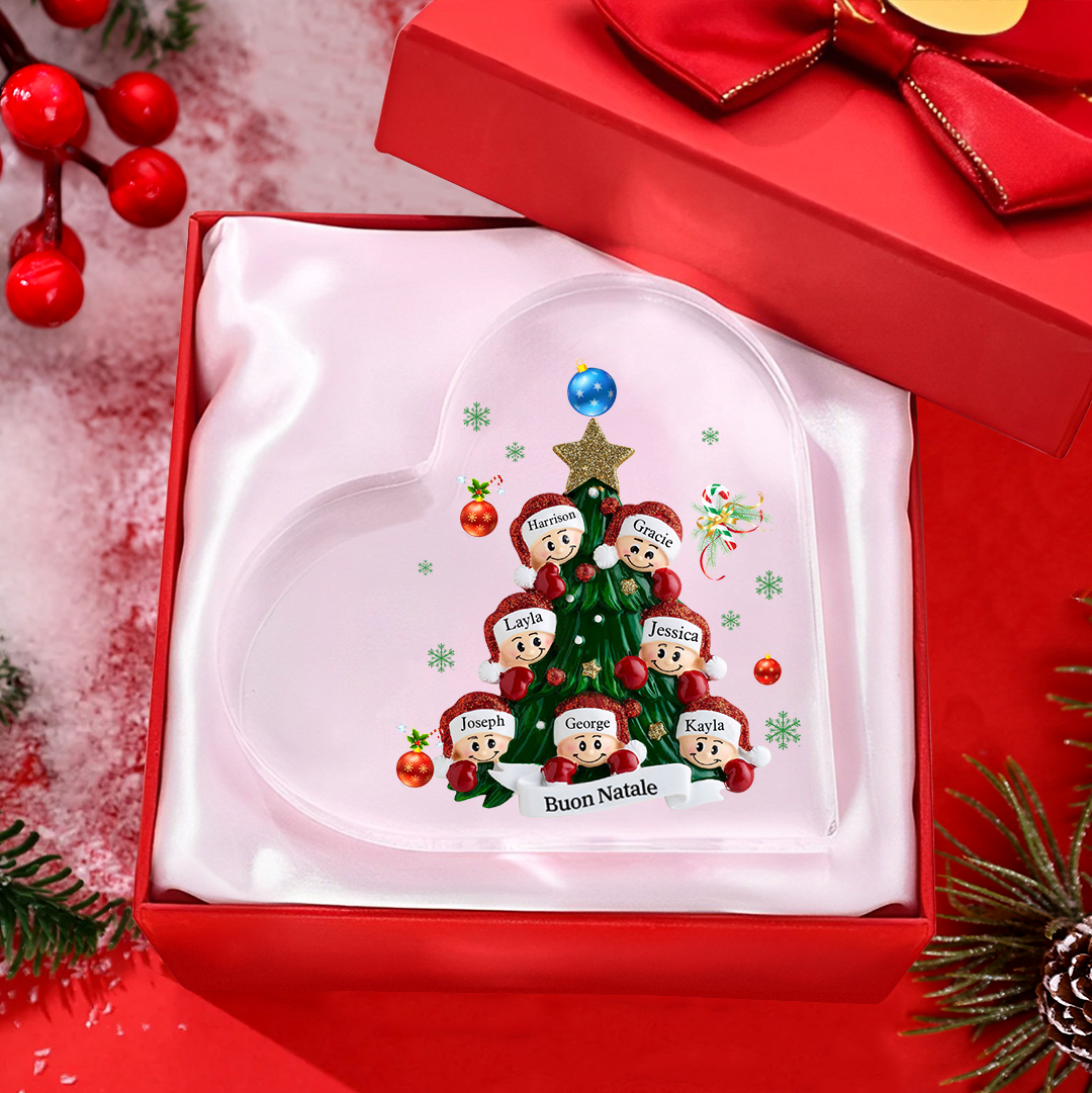 Decorazione Natalizia in Acrilico Personalizzata – Casa di Famiglia con 6 Nomi e Testo Personalizzati, Regalo di Natale per la Famiglia | Jessemade