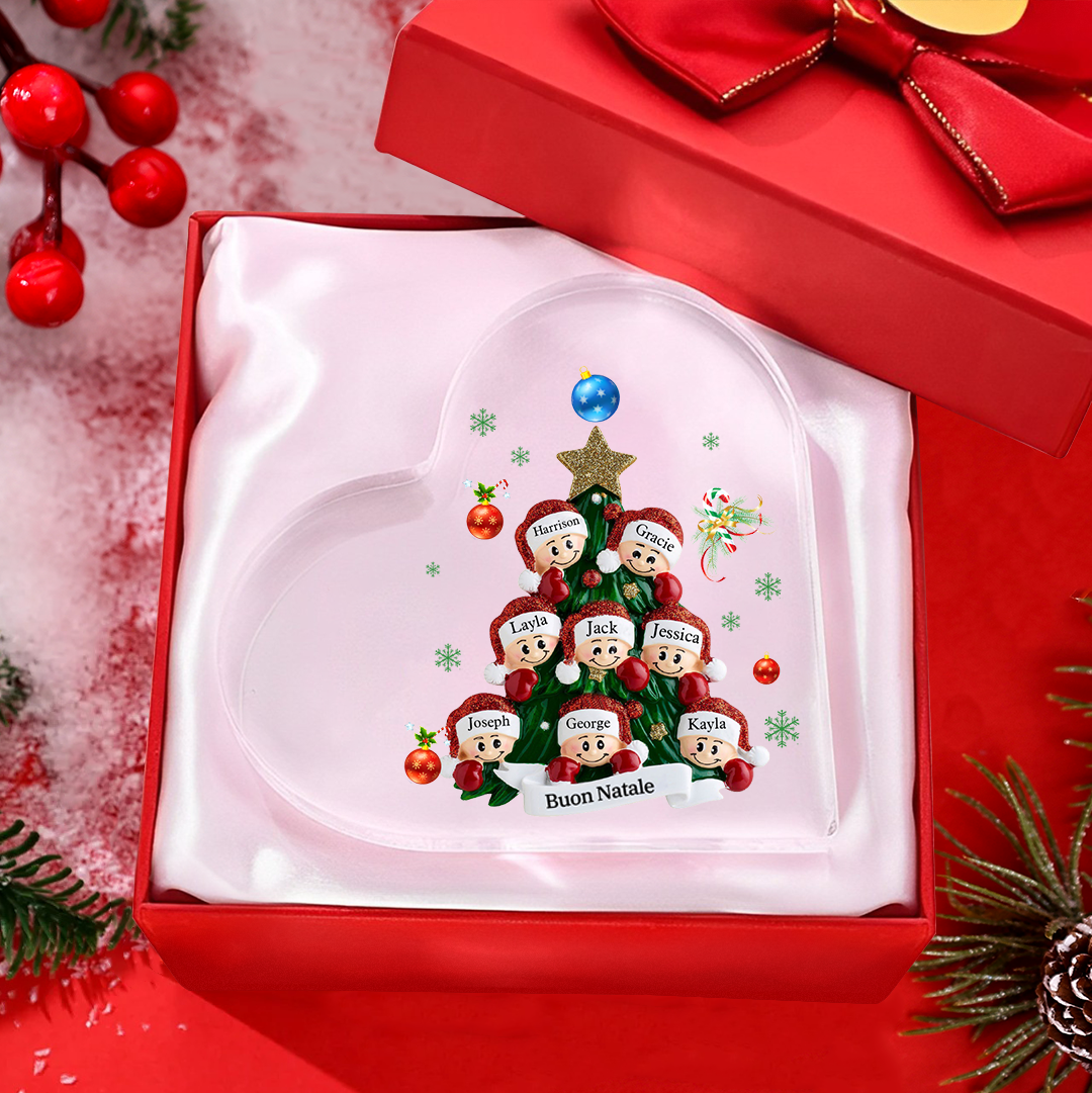 Decorazione Natalizia in Acrilico Personalizzata – Casa di Famiglia con 8 Nomi e Testo Personalizzati, Regalo di Natale per la Famiglia | Jessemade
