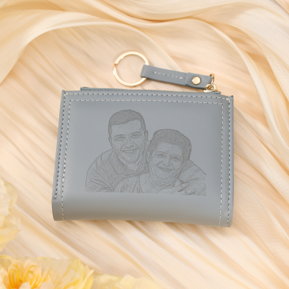 Jessemade IT Portafoglio da donna in pelle PU con 1 foto e 1 testo personalizzati