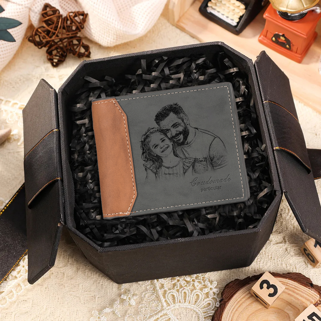 Portafoglio da Uomo Personalizzato con Foto, Testo e Calendario – Regalo Speciale per Papà | Jessemade