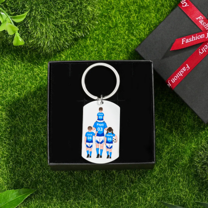 Portachiavi Personalizzato Calcio con 2-4 Nomi e Pugni – Regalo Speciale per Papà | Jessemade