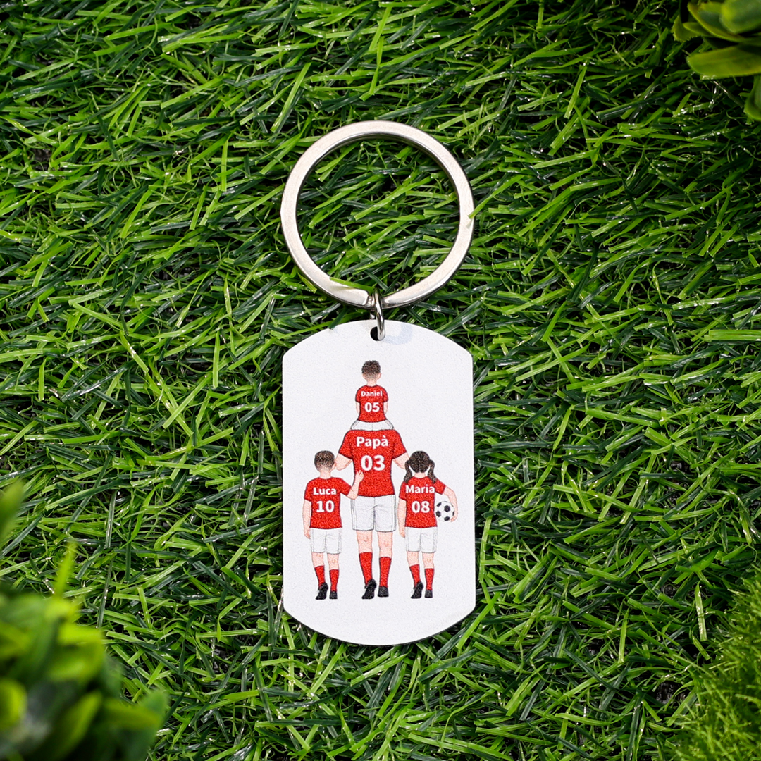 Portachiavi Personalizzato Calcio con 2-4 Nomi e Pugni – Regalo Speciale per Papà | Jessemade