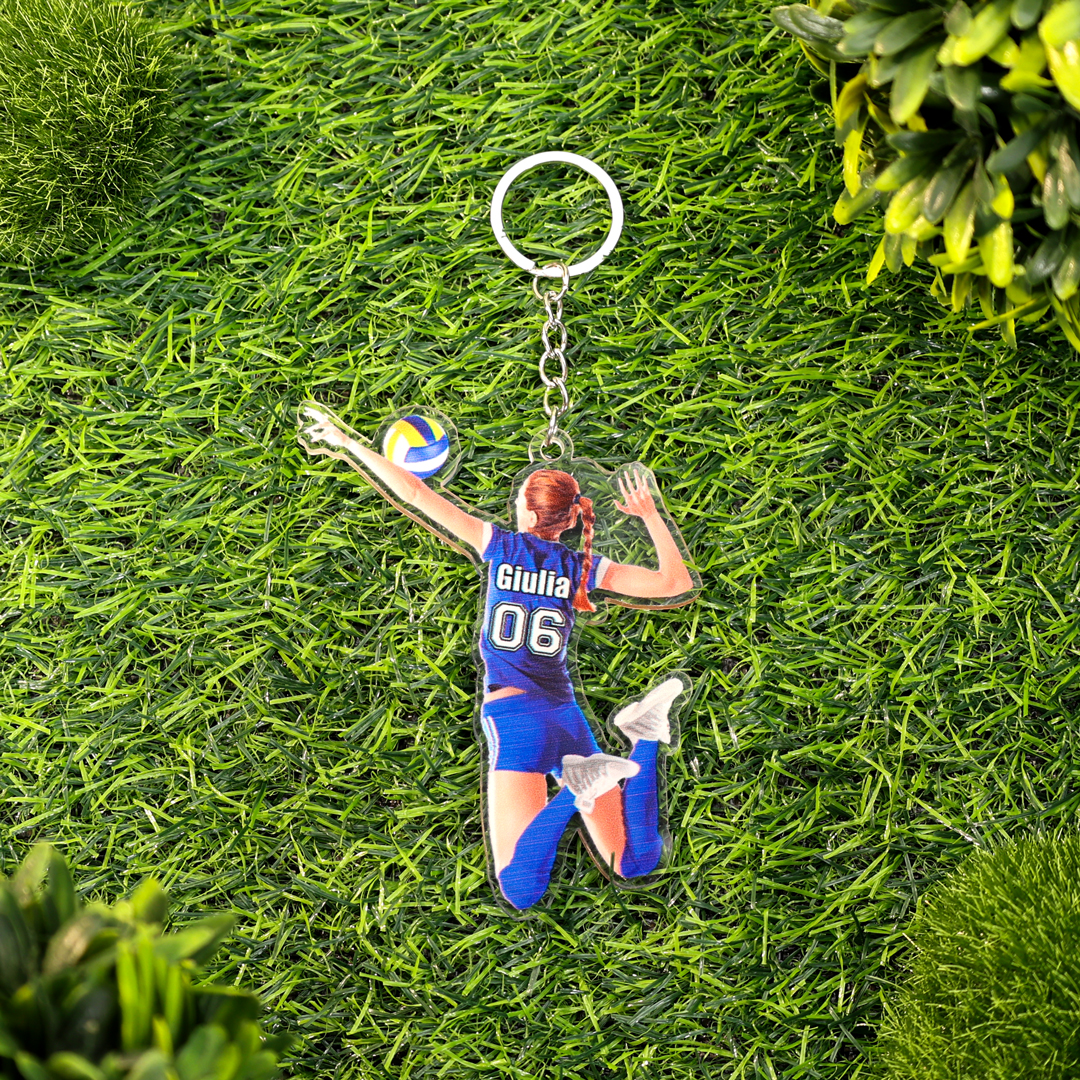 Portachiavi/Pendente in Acrilico Personalizzato per Pallavolo – Regalo Sportivo con Nome per Lei | Jessemade