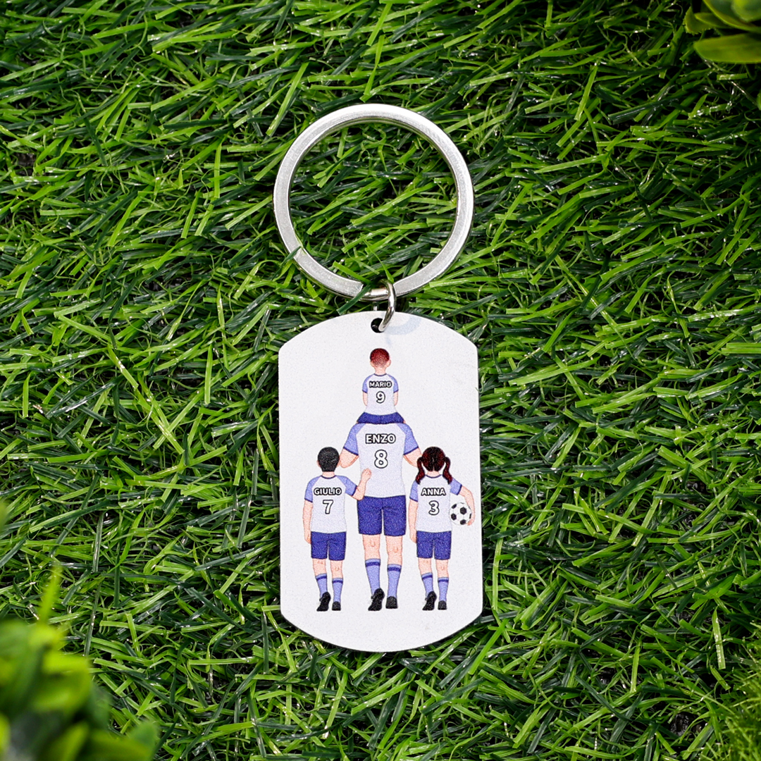 Portachiavi Personalizzato Calcio con 2-4 Nomi e Pugni – Regalo Speciale per Papà | Jessemade
