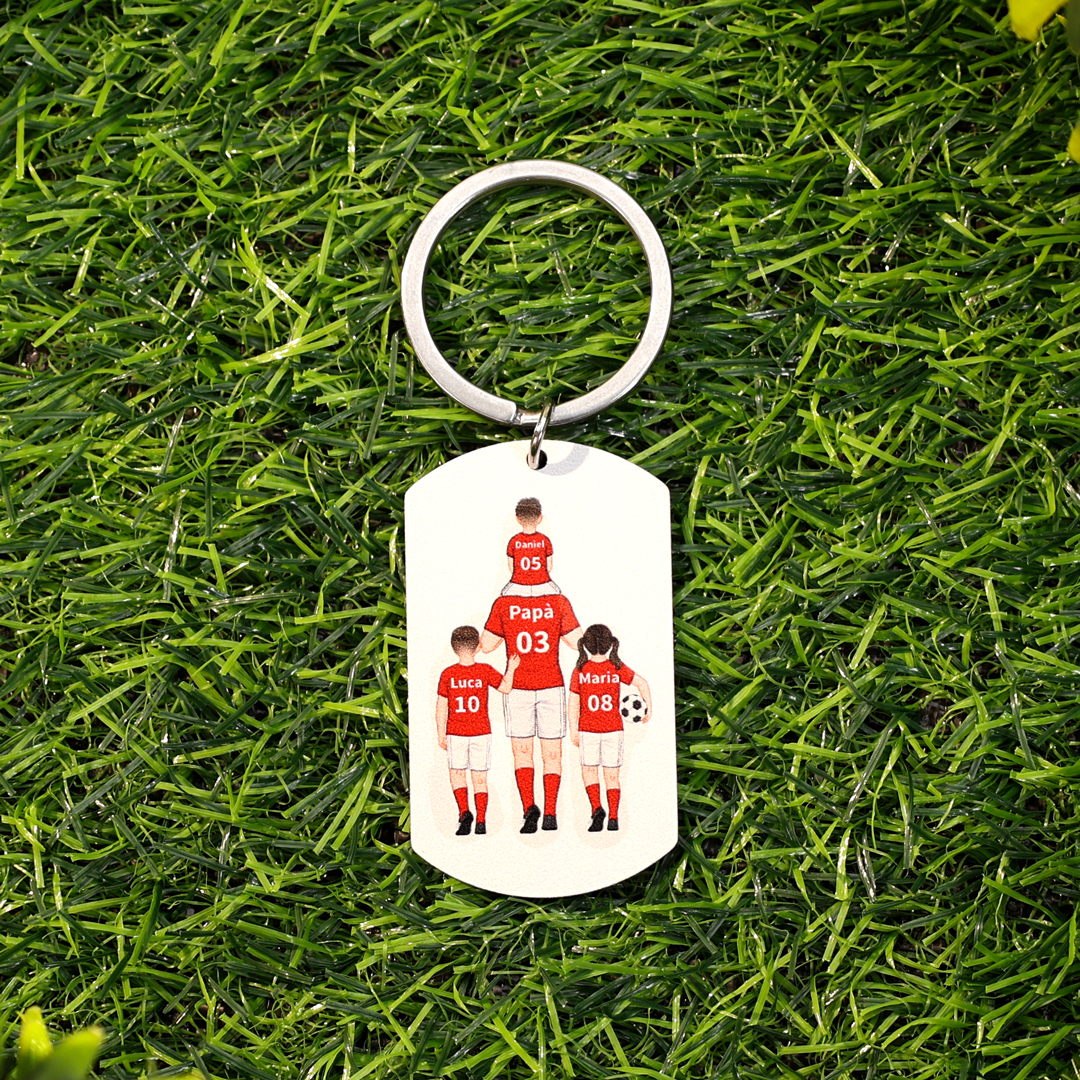 Portachiavi Personalizzato Calcio con 2-4 Nomi e Pugni – Regalo Speciale per Papà | Jessemade