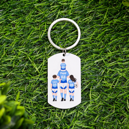 Portachiavi Personalizzato Calcio con 2-4 Nomi e Pugni – Regalo Speciale per Papà | Jessemade