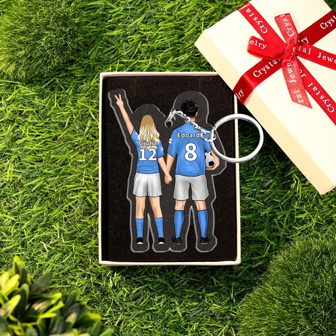 Portachiavi Acrilico Personalizzato – Mamma & Figlio/Figlia con Nome – Accessorio Calcio Regalo Speciale | Jessemade