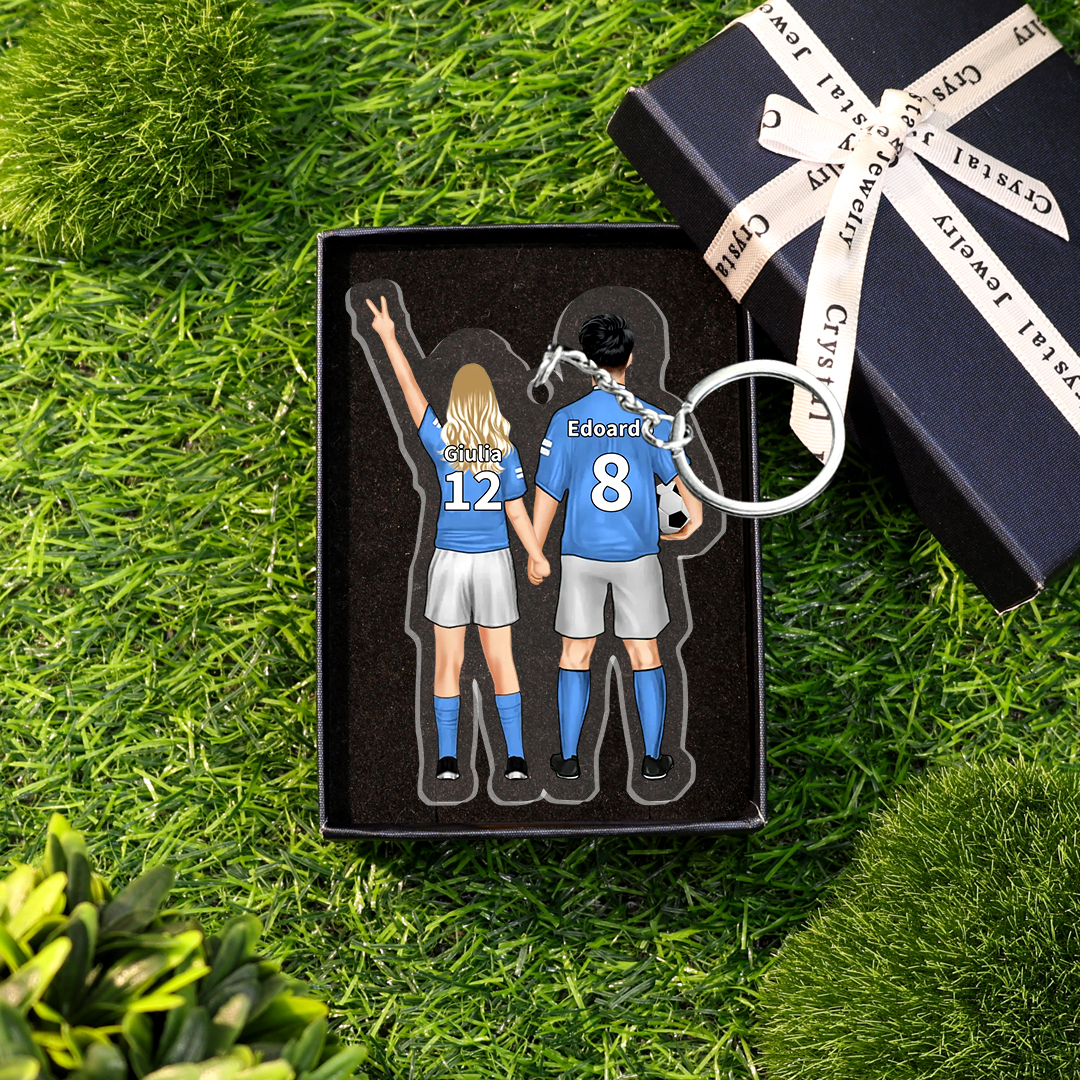Portachiavi Acrilico Personalizzato – Mamma & Figlio/Figlia con Nome – Accessorio Calcio Regalo Speciale | Jessemade