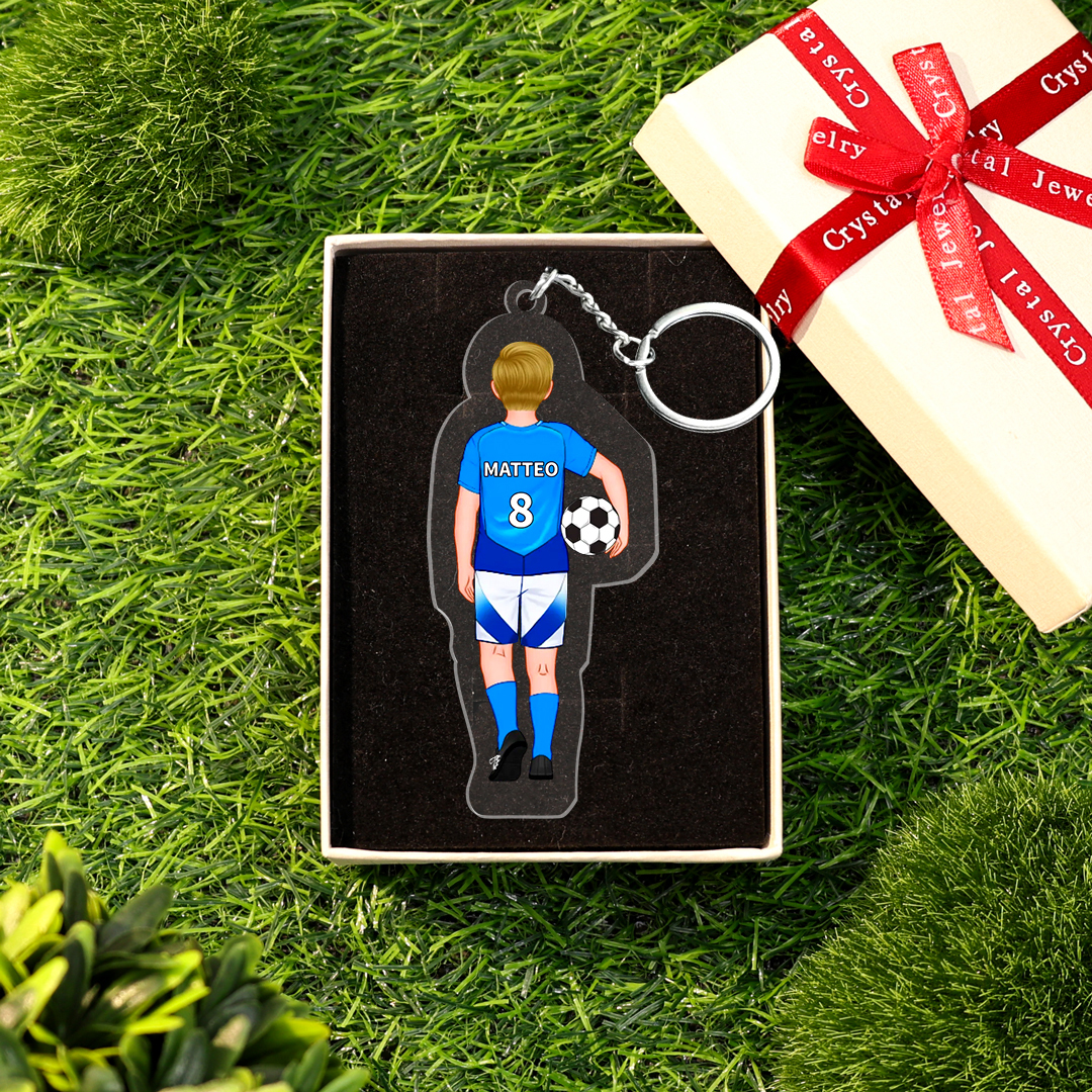 Portachiavi Acrilico Personalizzato – Mamma & Figlio/Figlia con Nome – Accessorio Calcio Regalo Speciale | Jessemade