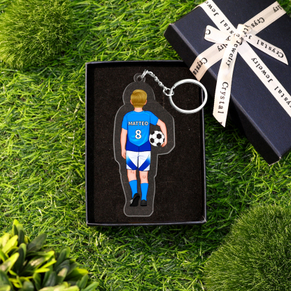 Portachiavi Acrilico Personalizzato – Mamma & Figlio/Figlia con Nome – Accessorio Calcio Regalo Speciale | Jessemade