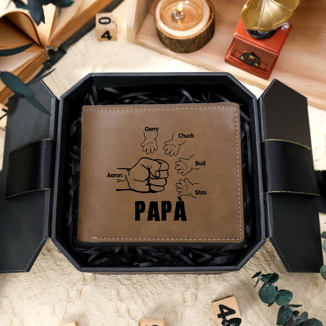 Portafoglio in Pelle Personalizzato con 2 Nomi – Idea Regalo Perfetta 