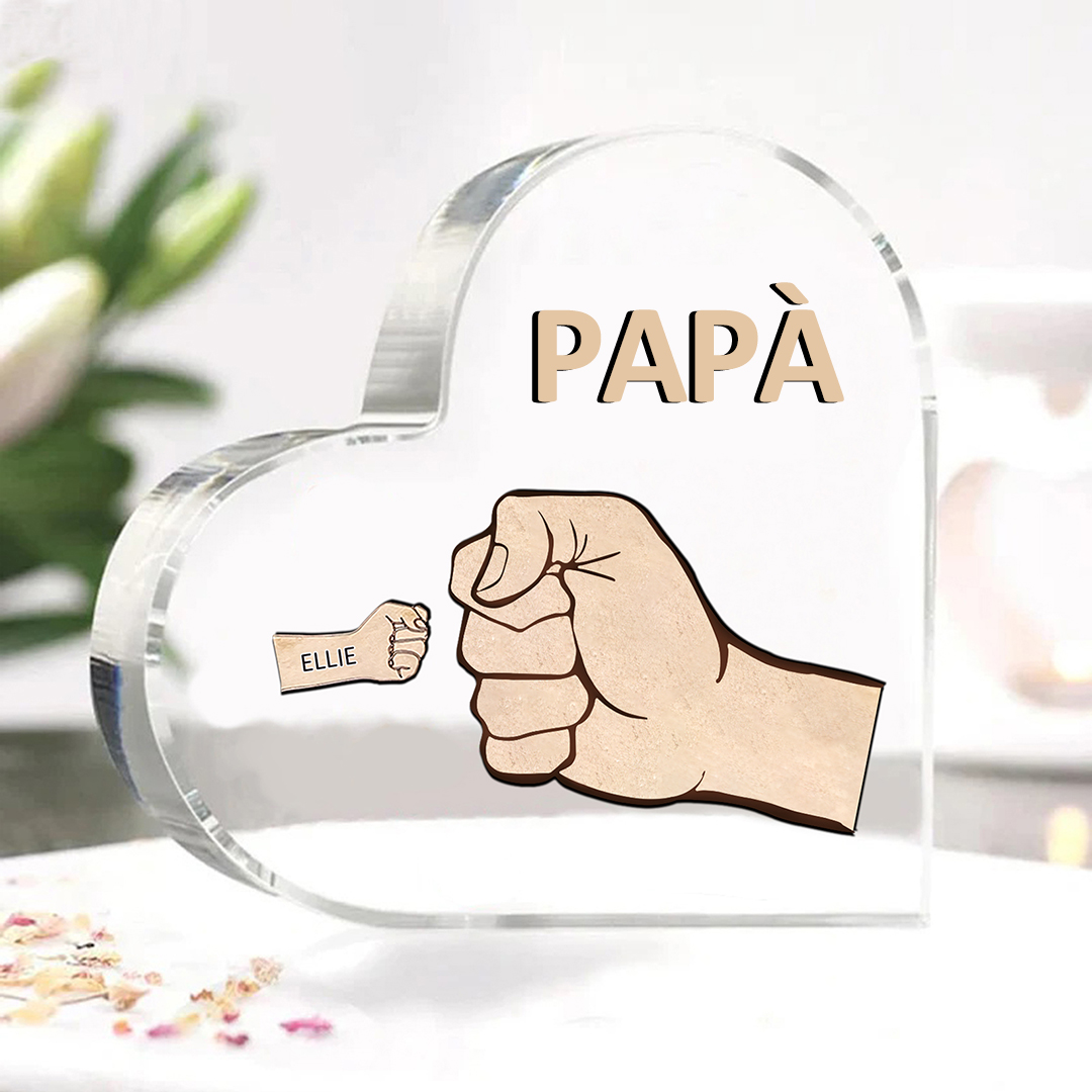 Decorazione Cuore in Acrilico Personalizzata – con 1-6 Nomi e Testo –