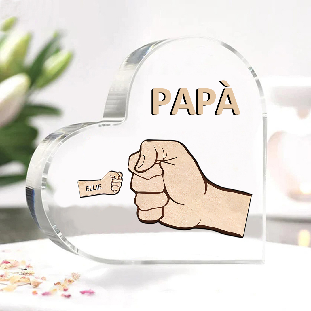 Decorazione Cuore in Acrilico Personalizzata – con 1-6 Nomi e Testo –