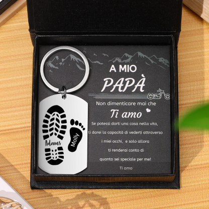 Portachiavi Personalizzato per Uomo – Incisione di 2 Nomi & Foto – Reg