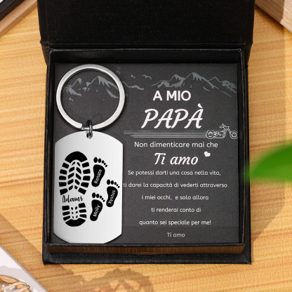 Portachiavi Personalizzato per Uomo – Incisione di 4 Nomi & Foto – Reg