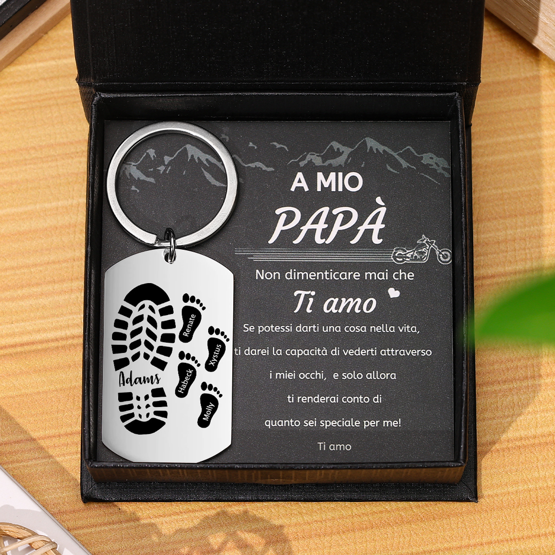 Portachiavi Personalizzato per Uomo – Incisione di 5 Nomi & Foto – Regalo Speciale per Papà/Nonno | Jessemade