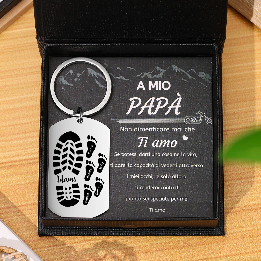 Portachiavi Personalizzato per Uomo – Incisione di 6 Nomi & Foto – Regalo Speciale per Papà/Nonno | Jessemade
