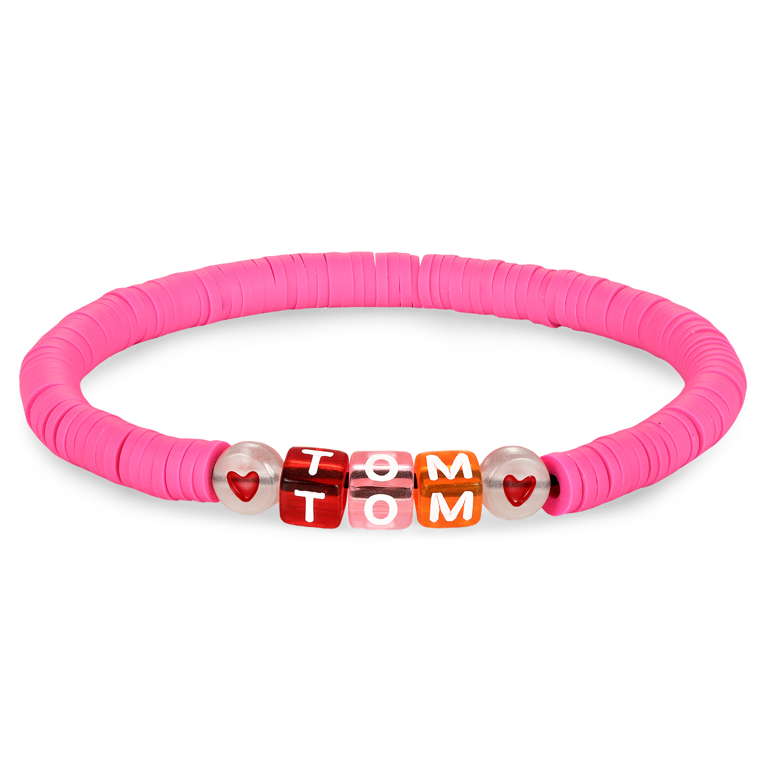 2PCS Braccialetto con perline di 2 nomi personalizzato regalo per scuola