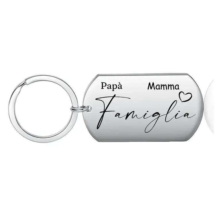 Famiglia-Portachiavi 2 nomi personalizzati papà mamma regalo per famglia