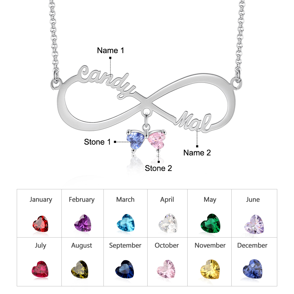 Collana Forever love infinito 2 nomi 2 pietre per lei