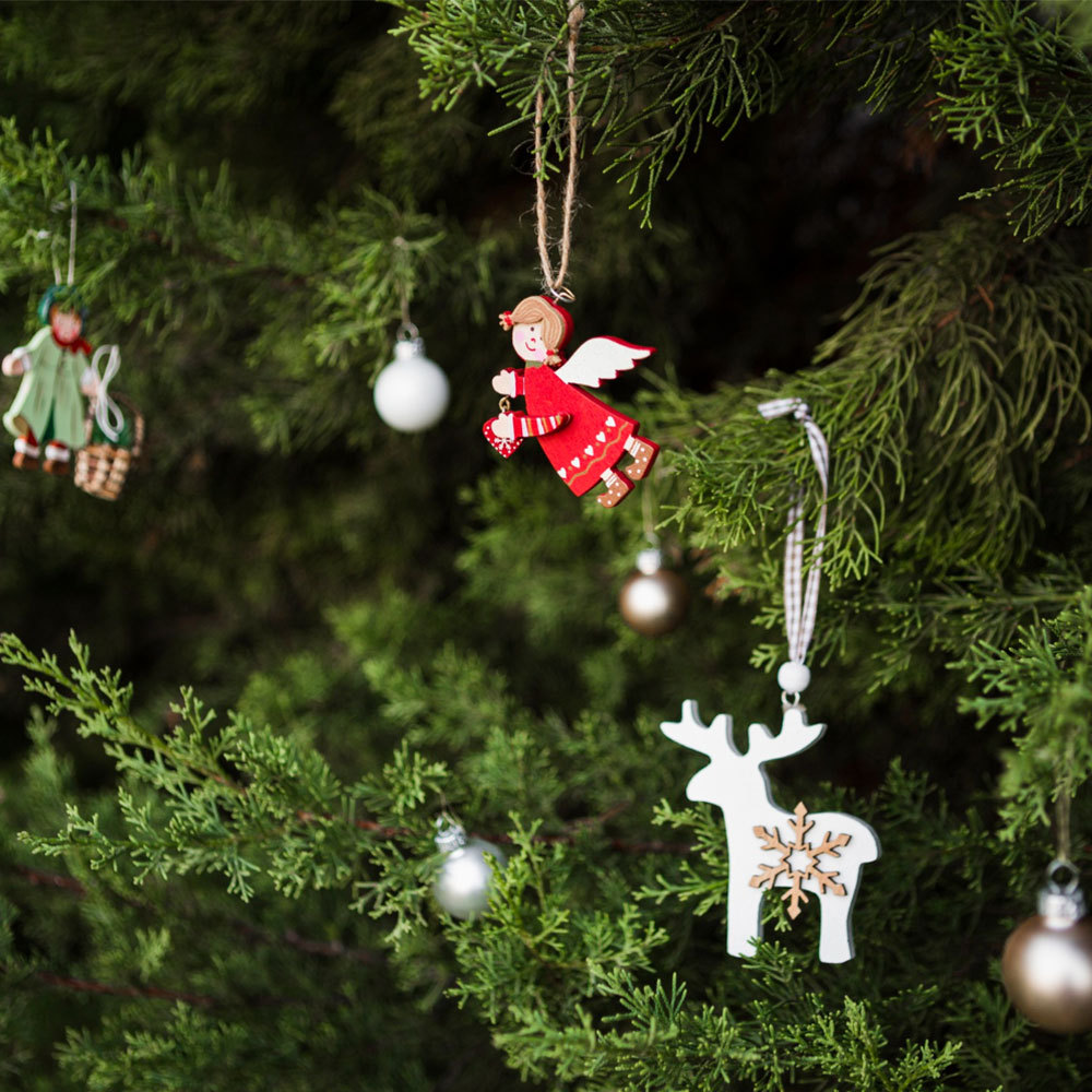 Ornamenti di Natale Bambola 4 Nomi e Testi Personalizzati