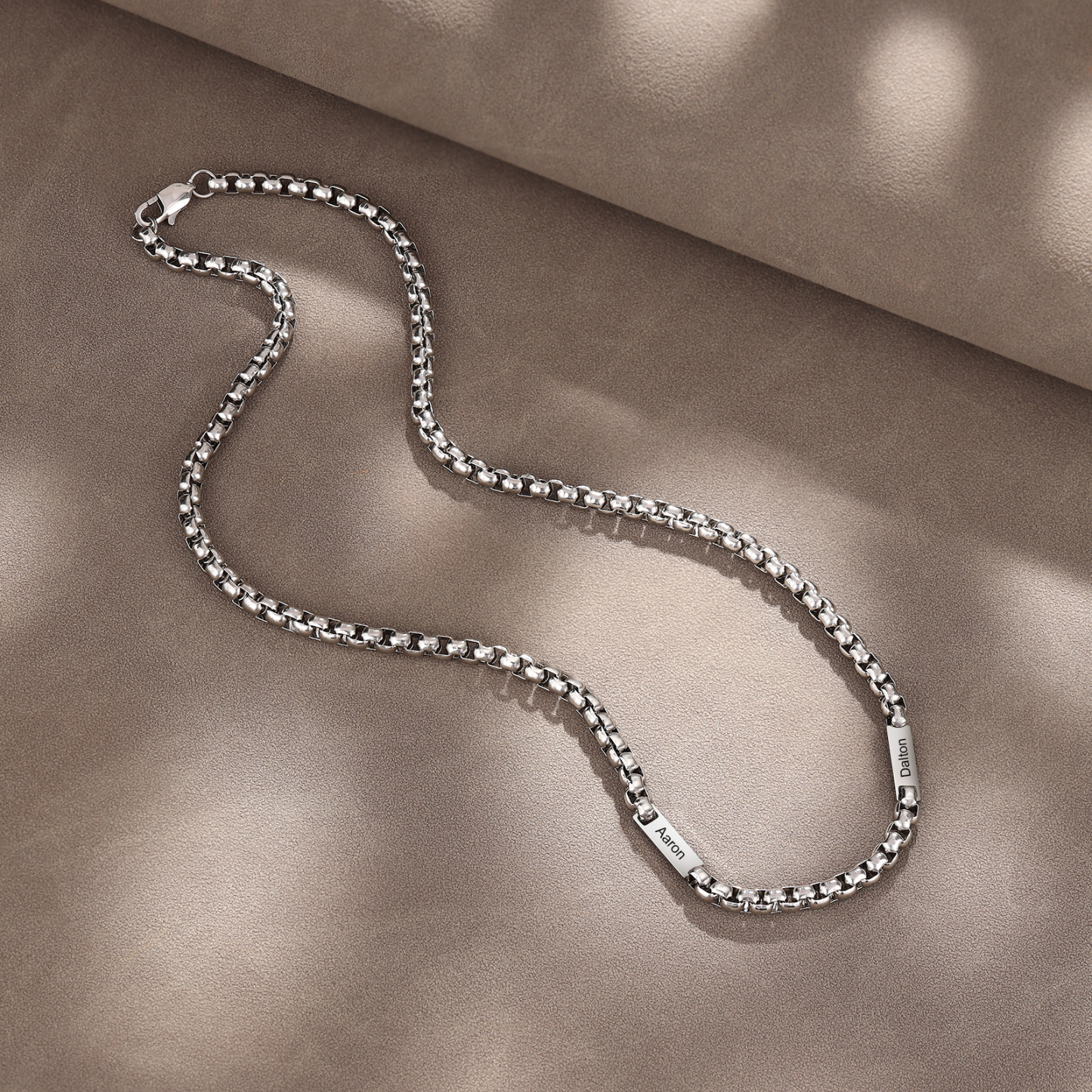 Collana acciaio inox 2 nomi personalizzati per mio marito