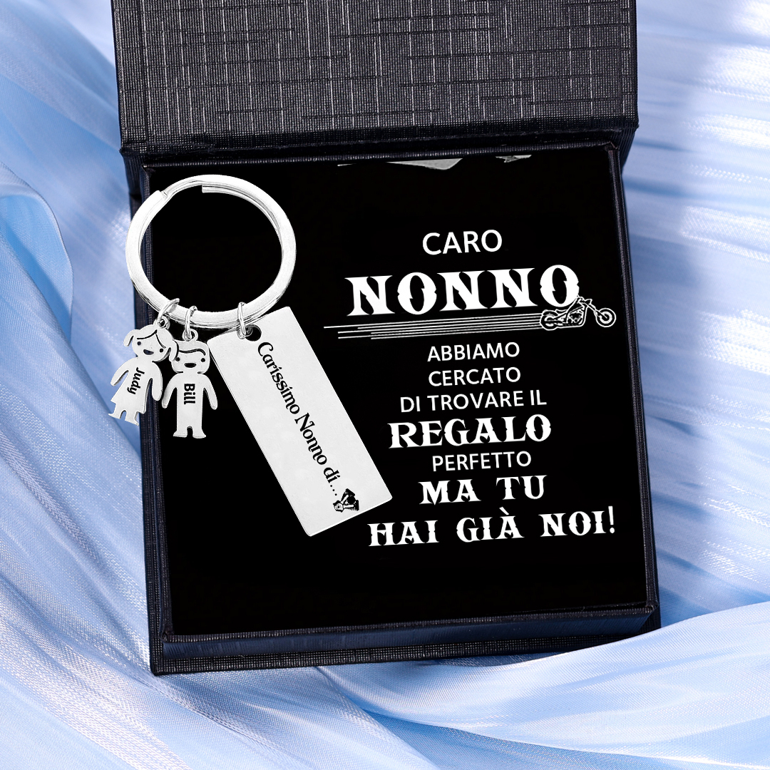 Portachiavi personalizzabile alla nonna con 1 ciondolo bambino