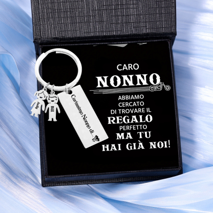 Portachiavi personalizzabile alla nonna con 1 ciondolo bambino