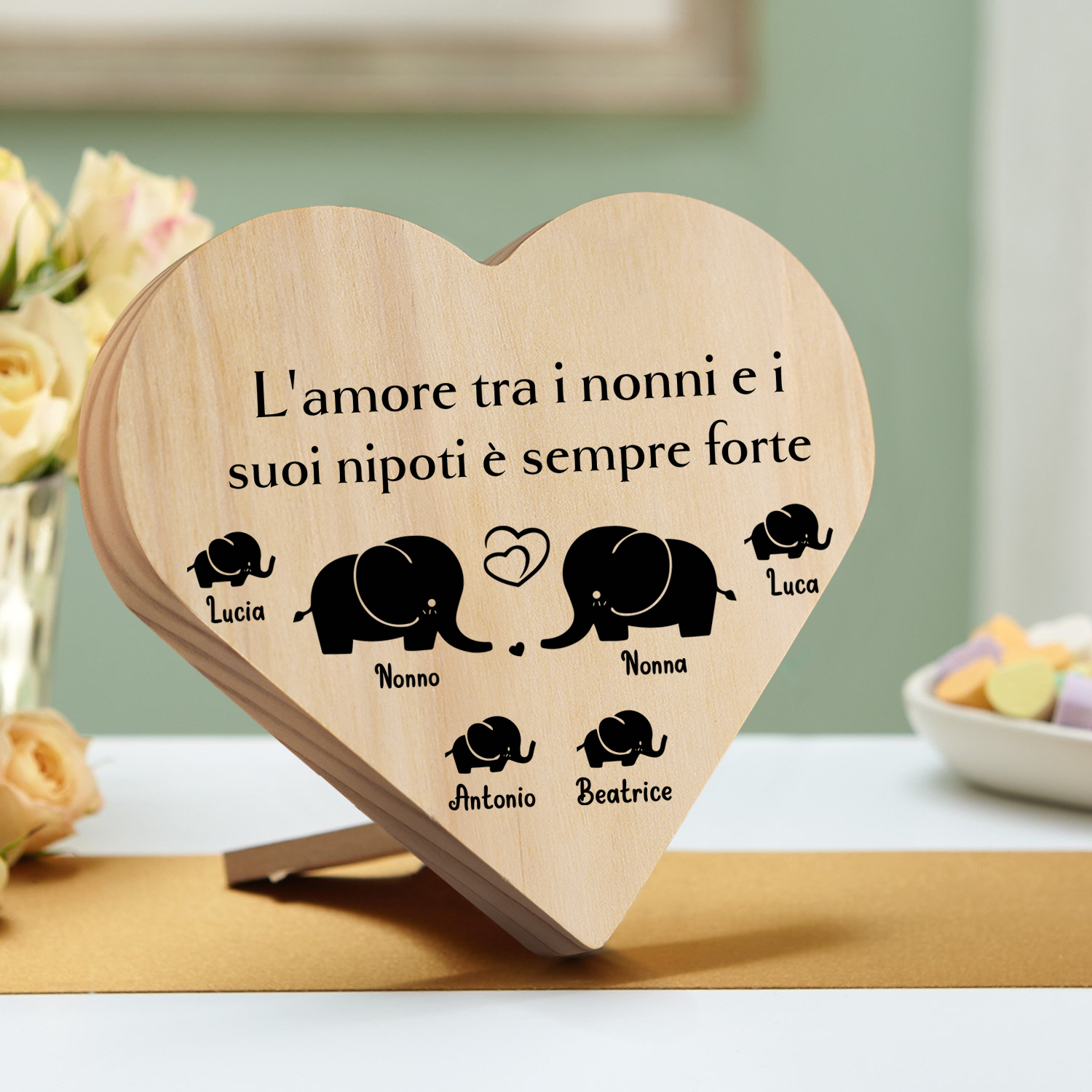 Cuore In Acrilico Personalizzato Per Nonno - Regalo Per Festa Dei Nonni, Compleanno O Natale - Foto 7