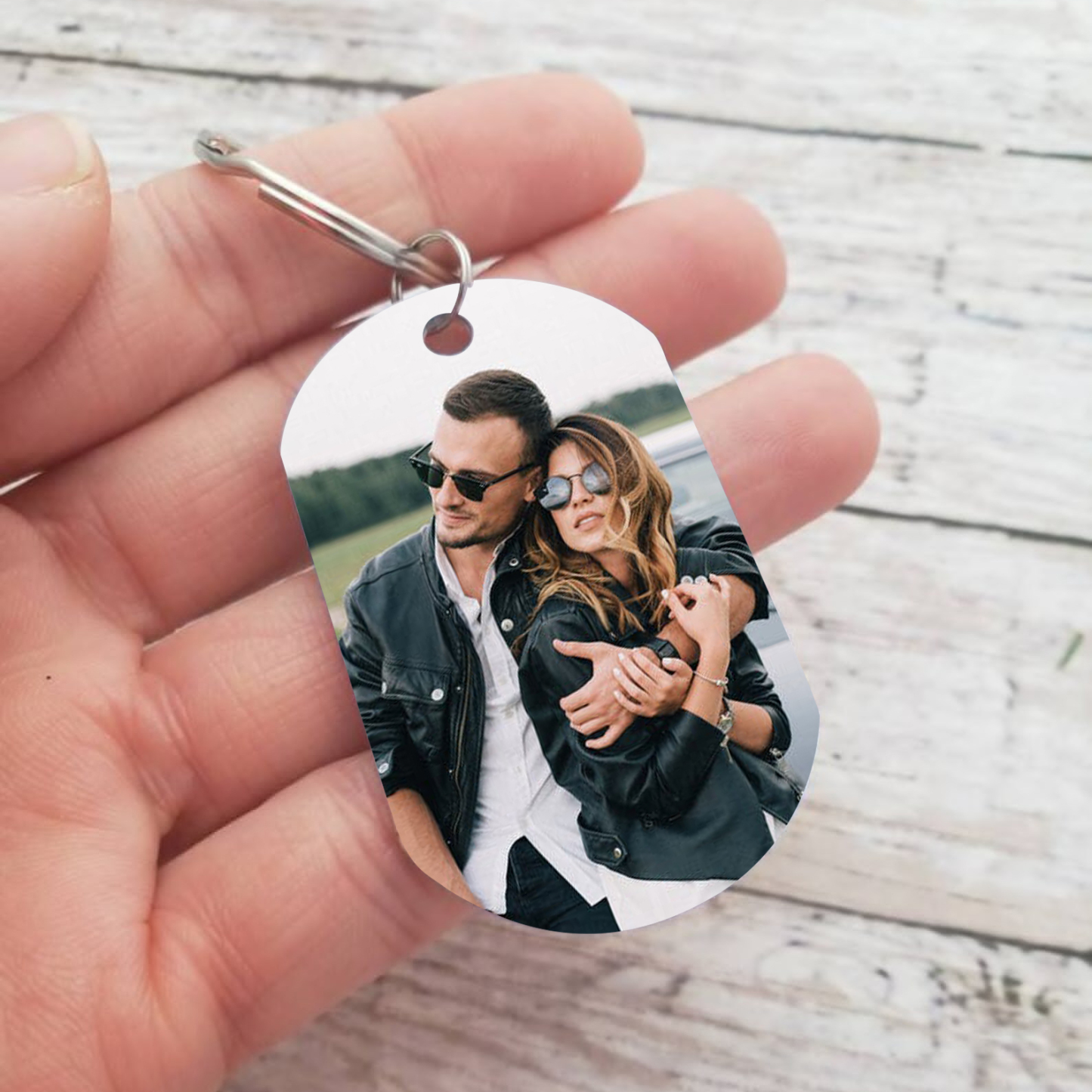 Nostro Primo Bacio-Portachiavi personalizzabile con foto e nome coppia