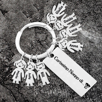 Portachiavi con ciondolo bambino 7 nomi personalizzati regalo per nonno festa dei nonni