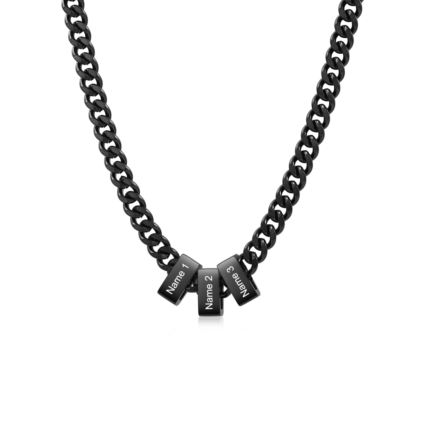 Collana da uomo personalizzata in acciaio inox, personalizzabile con da 1 a 6 perline con nome – un ricordo durevole; regalo ideale per Natale, compleanno e Festa del Papà per lui, papà o marito | Kettenmachen