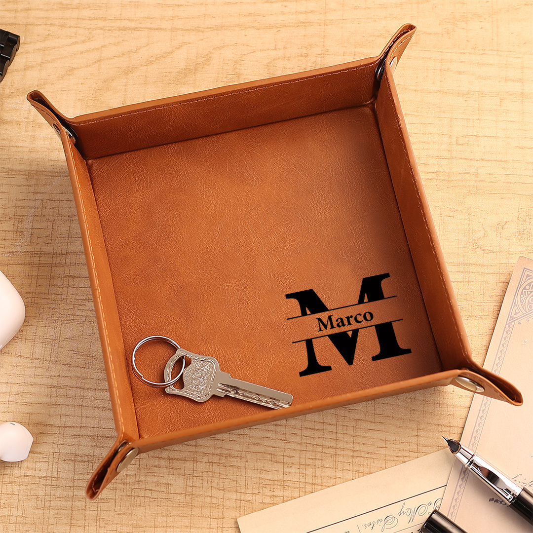 Svuotatasche classico personalizzato in pelle PU con 10 motivi a scelta, regalo speciale per uomo