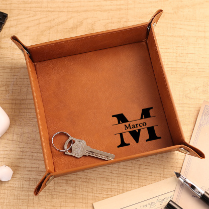 Svuotatasche classico personalizzato in pelle PU con 10 motivi a scelta, regalo speciale per uomo
