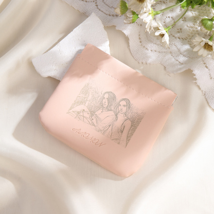 Portamonete in PU pelle con 1 foto personalizzata per donna