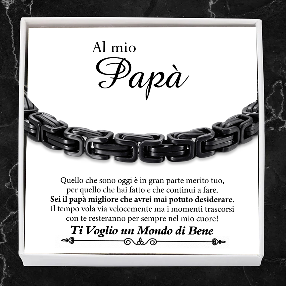 Braccialetto da uomo acciaio inox per papà marito nonno