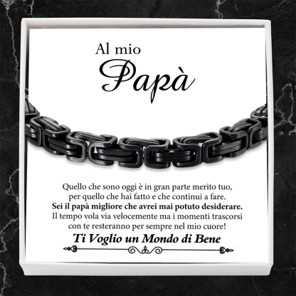 Braccialetto da uomo acciaio inox per papà marito nonno