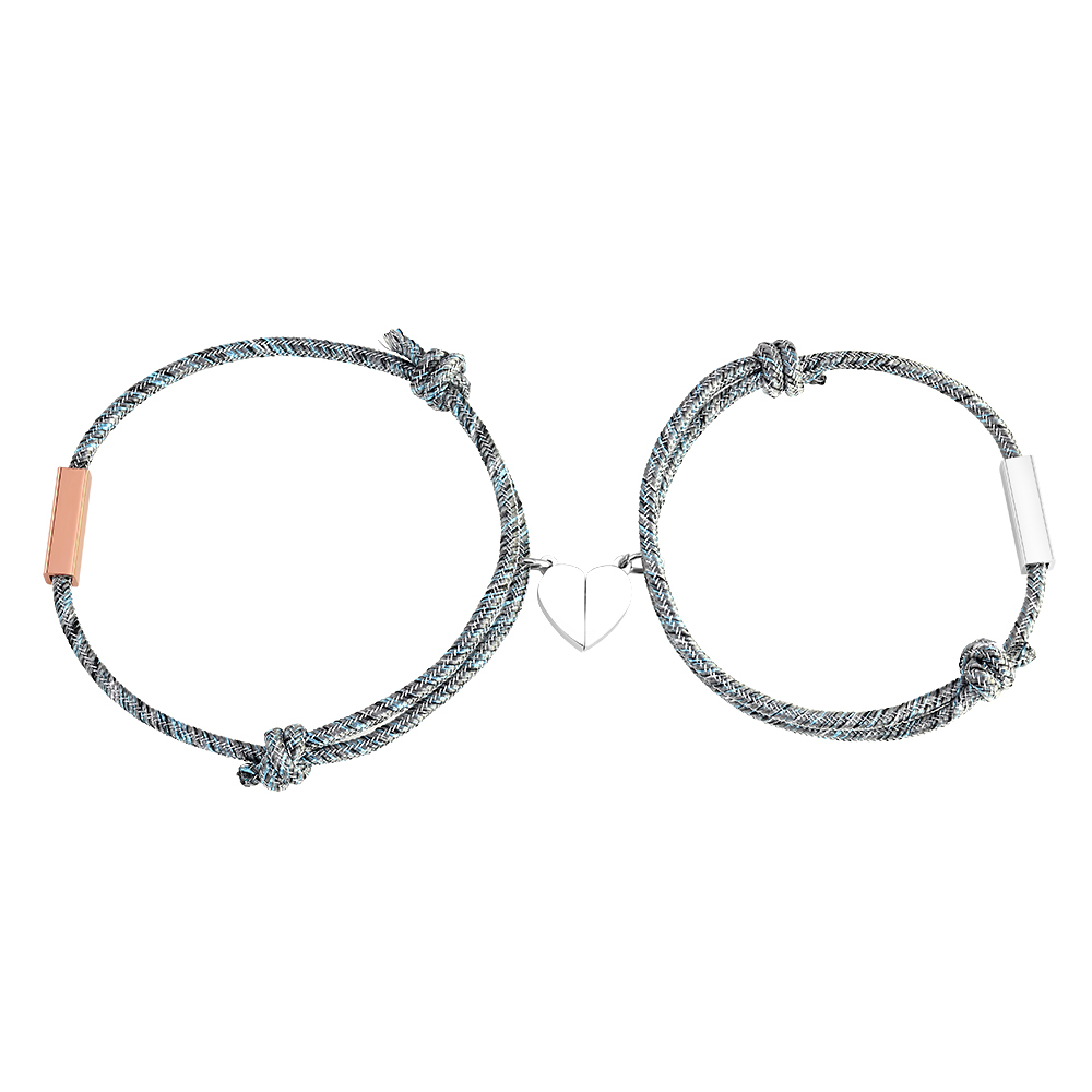 Braccialetto magnetico 4 testi personalizzati per coppia