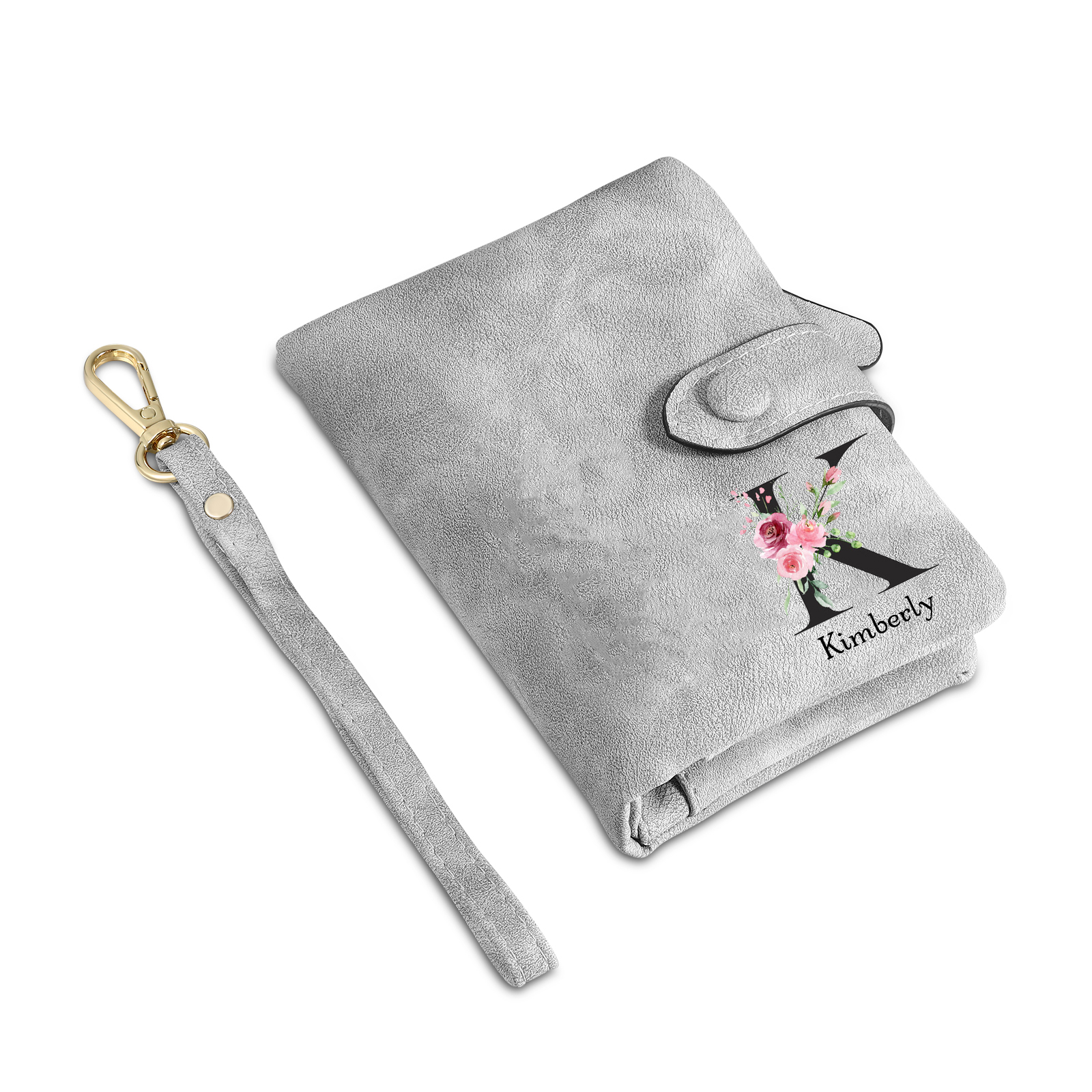 Portafoglio mano nella mano in PU pelle con 6 nomi & 1 testo & 1 lettera personalizzati per mamma