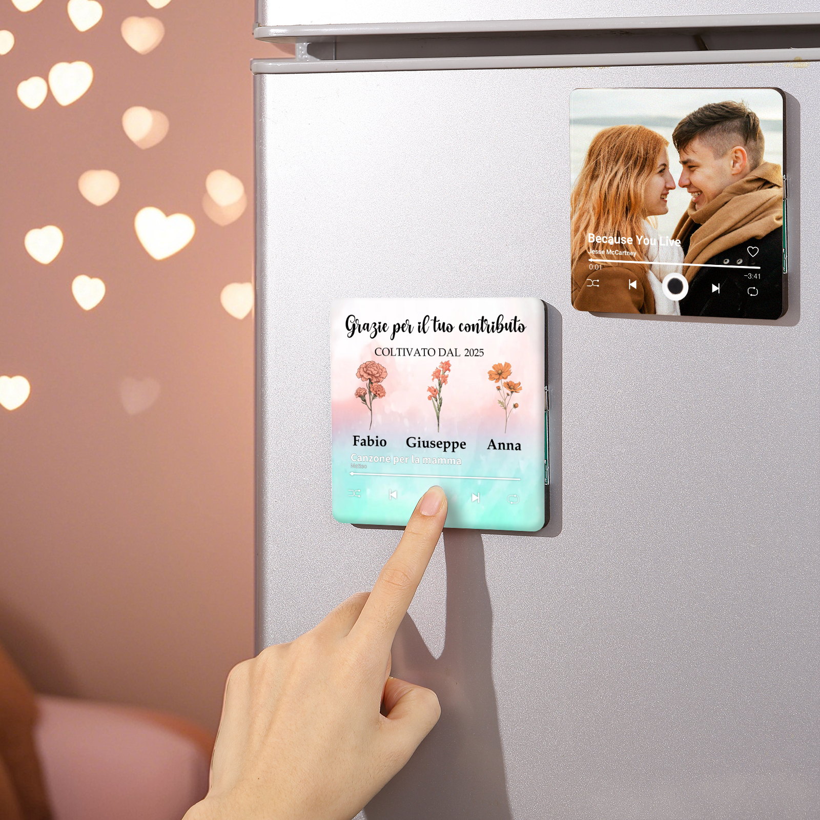 Magneti da frigorifero personalizzati – Personalizzati con 1-8 fiori di nascita e nomi – Regalo perfetto per la festa della mamma