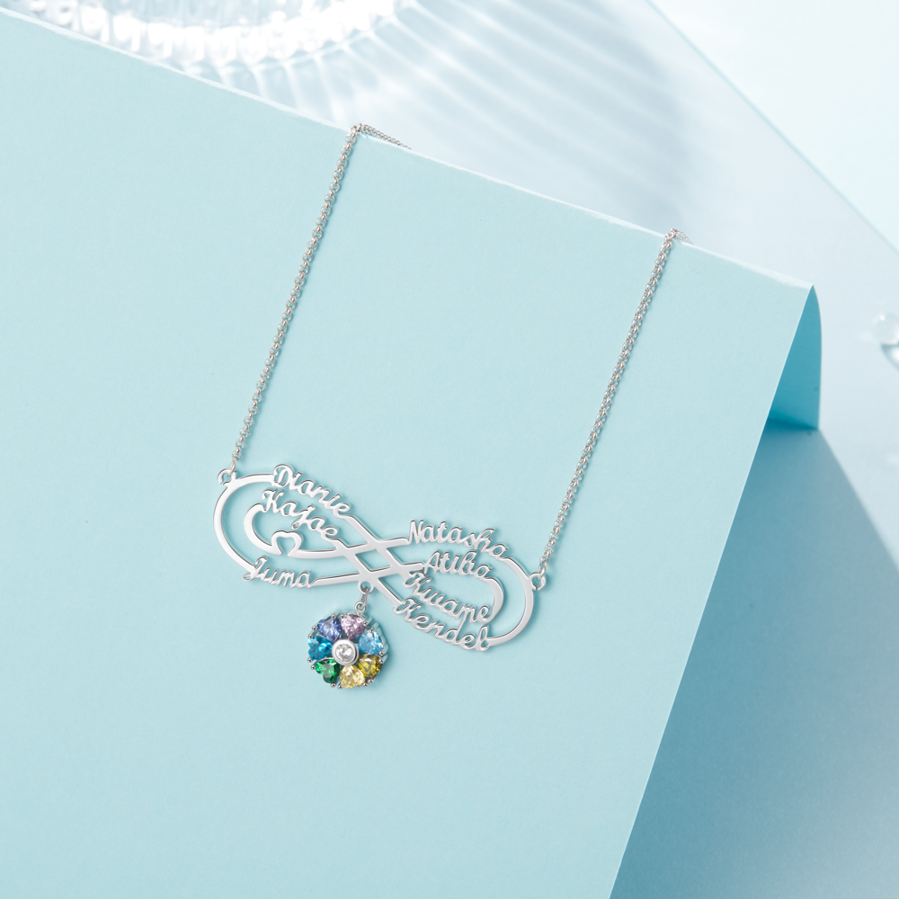 Collana Forever love infinito 7 nomi 7 pietre per lei