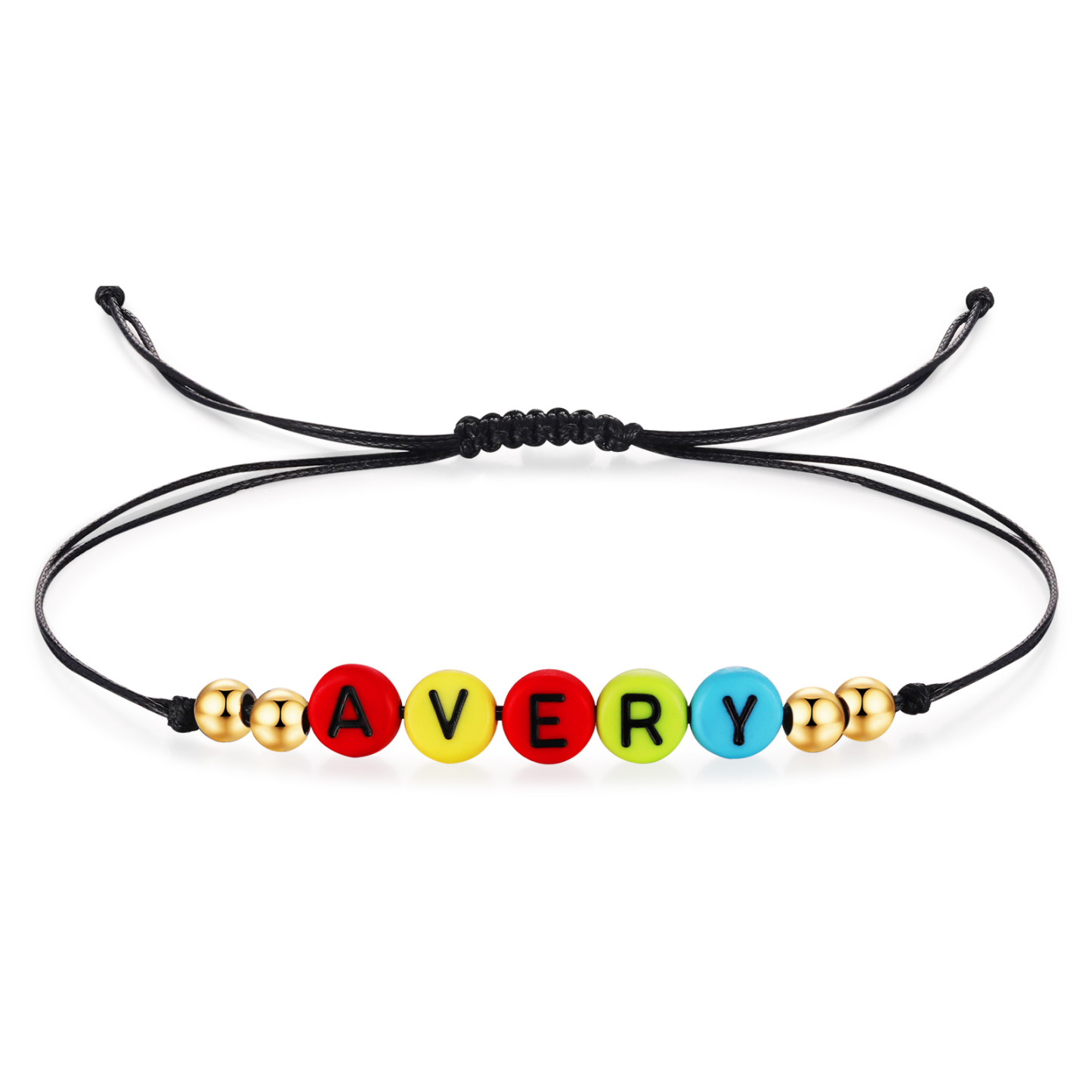 2PCS Braccialetto con perline di 2 nomi personalizzato regalo per scuola