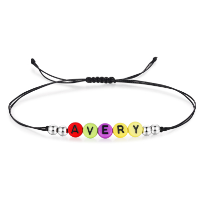 2PCS Braccialetto con perline di 2 nomi personalizzato regalo per scuola