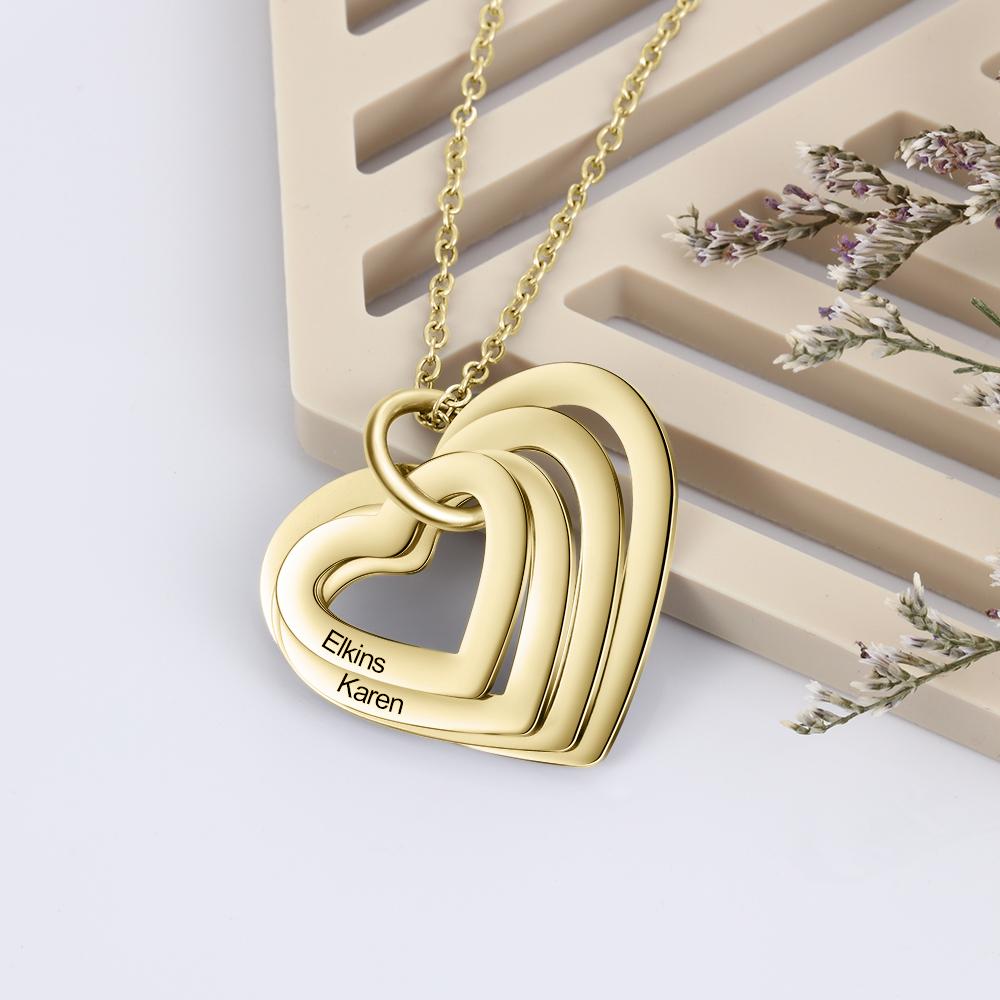 Collana personalizzata con nome inciso 4 cuori