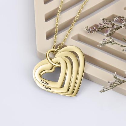 Collana personalizzata con nome inciso 4 cuori