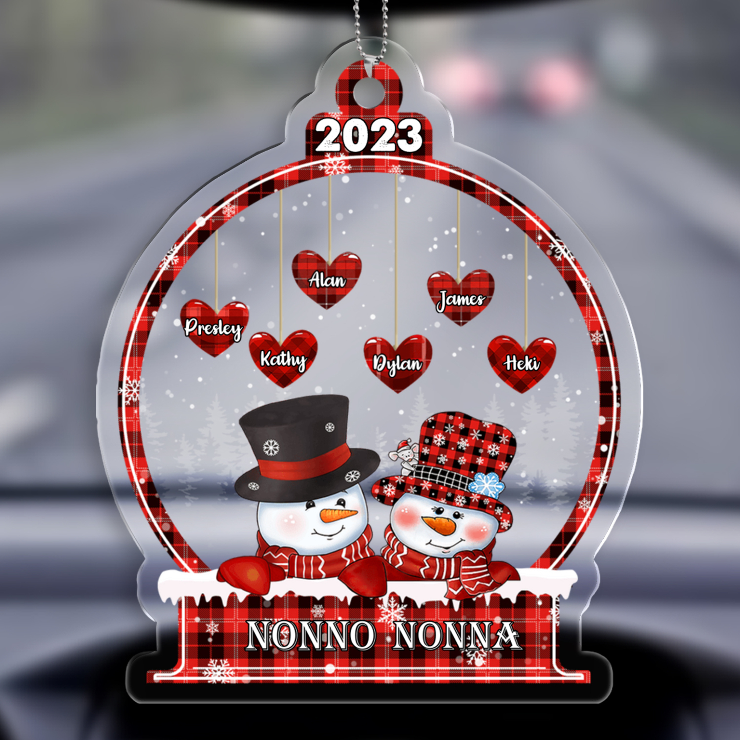 Decorazione appesa domestica ornamento acrilico gnomo gnoma personalizzato nonni nonno nonna