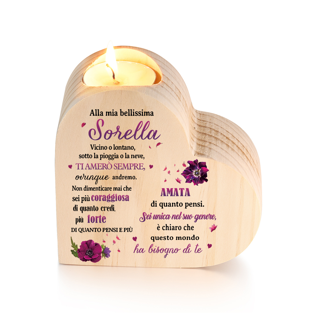 Candelieri in legno per mia sorella dell'anima regalo di famiglia